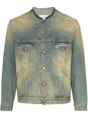 Maison Margiela raw-cut collar denim jacket - Neutrals