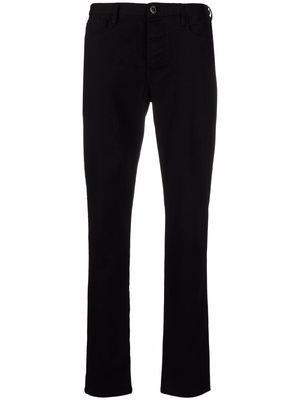 Emporio Armani logo-patch slim-fit jeans - Black