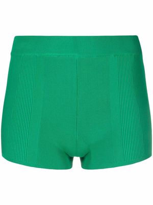 Jacquemus fine-knit fitted mini shorts - Green