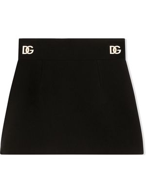 Dolce & Gabbana Kids logo-plaque mini skirt - Black