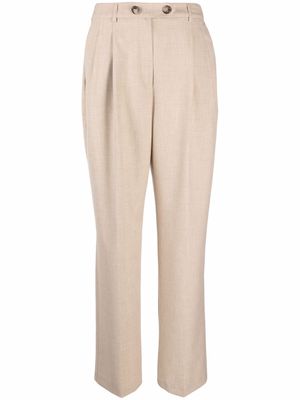 12 STOREEZ pinched straight-leg trousers - Neutrals