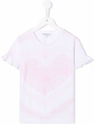 Givenchy Kids Heart tie dye-print cotton T-shirt - White