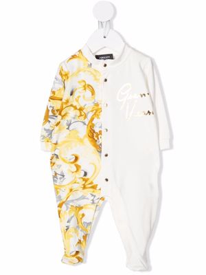 Versace Kids Barocco-print panelled pyjamas - White