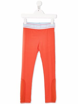 Dkny Kids TEEN logo-waist leggings - Orange