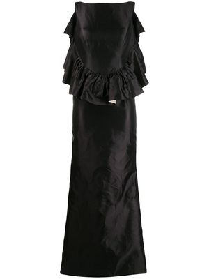 Escada Pre-Owned 2000s ruffle mermaid gown - Black