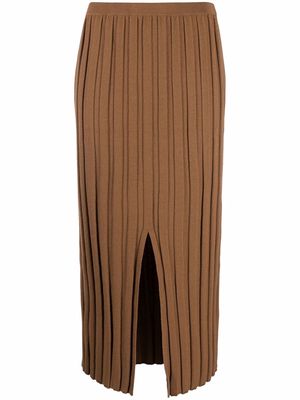 Theory mid-length ribbed skirt - Brown