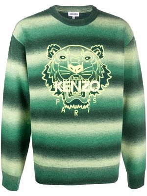Kenzo embroidered Tiger motif jumper - Green