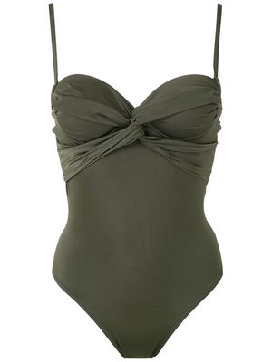 Brigitte twisted detail swimsuit - Green