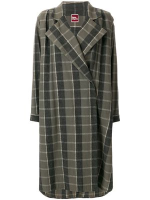 Issey Miyake Pre-Owned 1970s oversize check coat - Green