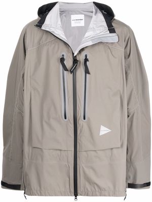 and Wander front pocket hooded jacket - Grey