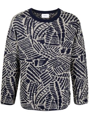 Ports V abstract-pattern sweater - Blue