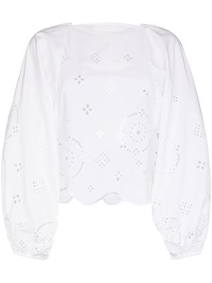 GANNI broderie anglaise blouse - White