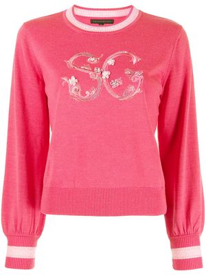 SHIATZY CHEN embroidered logo sweater - Pink