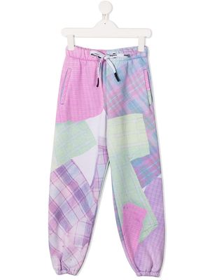 DUOltd checked tapered-leg track pants - Pink