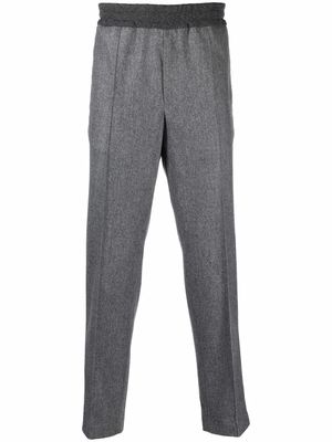 Moncler elastic-waist flannel trousers - Grey