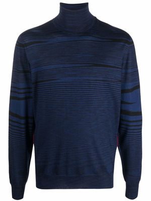 Missoni intarsia-knit roll neck jumper - Blue