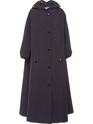 Prada long hooded raincoat - Blue