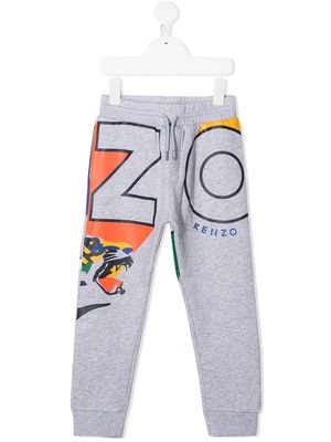 Kenzo Kids tiger logo track pants - Grey