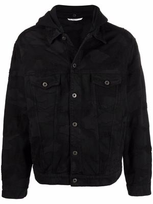 Valentino detachable-hood denim jacket - Black