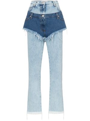 Natasha Zinko high waist layered shorts jeans - Blue