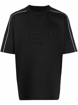 Fendi logo-embossed cotton T-shirt - Black