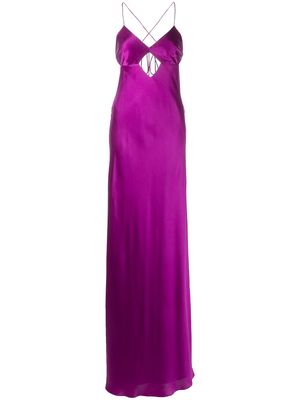 Michelle Mason cut-out detail gown - Purple