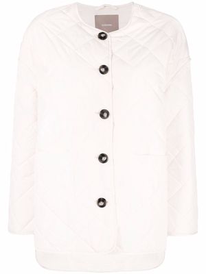 12 STOREEZ collarless quilted jacket - Neutrals