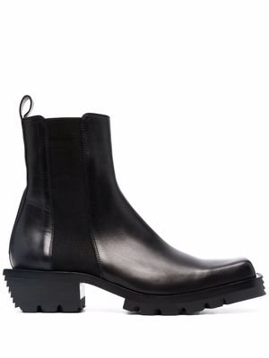 Cesare Paciotti square-toe ankle boots - Black
