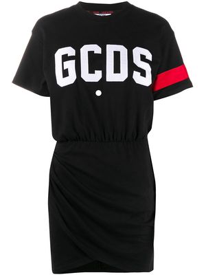 Gcds ruched logo T-shirt dress - Black