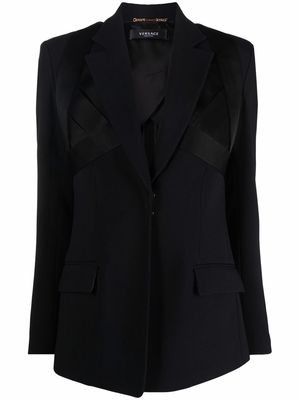 Versace satin tailored blazer - Black