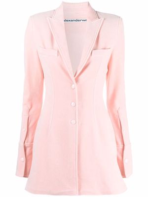 Alexander Wang single-breasted longline blazer - Pink
