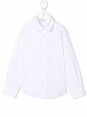 BOSS Kidswear long-sleeve cotton shirt - White