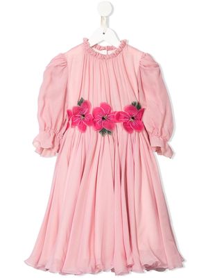 Dolce & Gabbana Kids floral detail printed dress - Pink