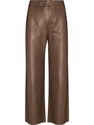 Aeron Jeremie cropped leather trousers - Brown