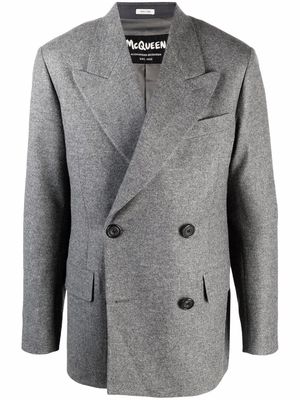 Alexander McQueen double-breasted wool blazer - Grey