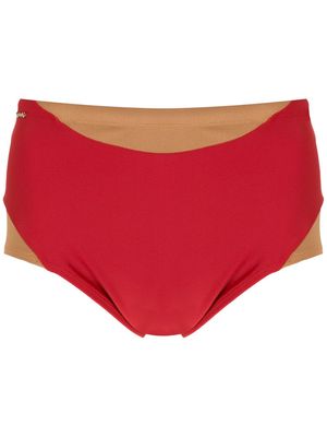 Amir Slama panelled two-tone swimming trunks - Orange
