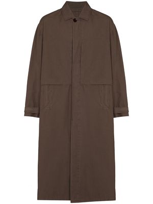 Lemaire single-breasted cotton coat - Brown