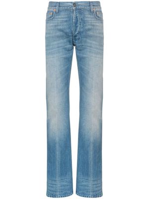 Gucci Web trim embellished straight jeans - Blue