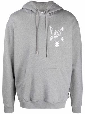 Philipp Plein Hexagon logo-print hoodie - Grey