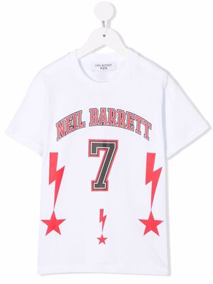 Neil Barrett Kids Lightning Bolt graphic T-shirt - White