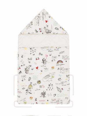 Dolce & Gabbana Kids sketch-print cotton sleeping bag - White