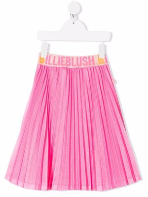Billieblush logo-waistband pleated skirt - Pink