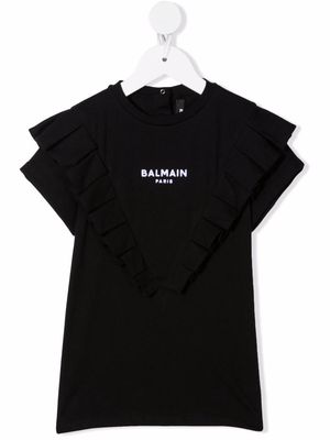 Balmain Kids logo-print T-Shirt dress - Black