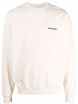 Sporty & Rich embroidered logo hoodie - Neutrals