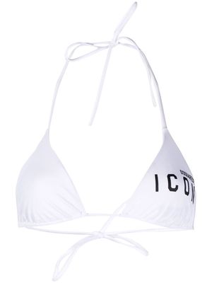 Dsquared2 logo-print bikini top - White