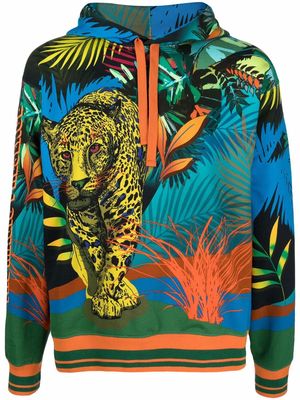 ETRO jungle leopard-print hoodie - Green
