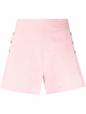 La Seine & Moi button-detail high-waisted shorts - Pink
