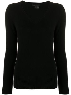 Armani Exchange v-neck knitted jumper - Black