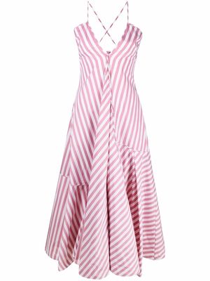 Jil Sander striped fluted dress - Pink