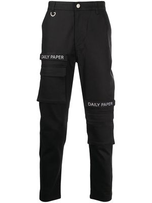 Daily Paper logo patch cargo trousers - Black